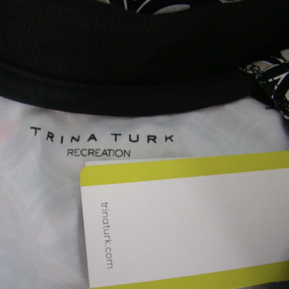 Trina Turk Recreation Bal Harbour Tile Print Baseball Bomber Track Jacket XS